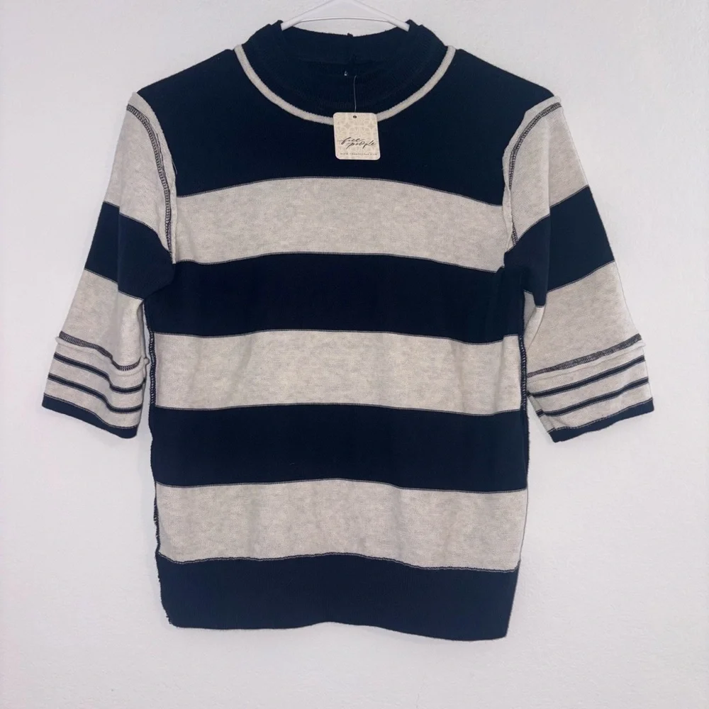 FREE PEOPLE Raleigh Tee Navy XS
